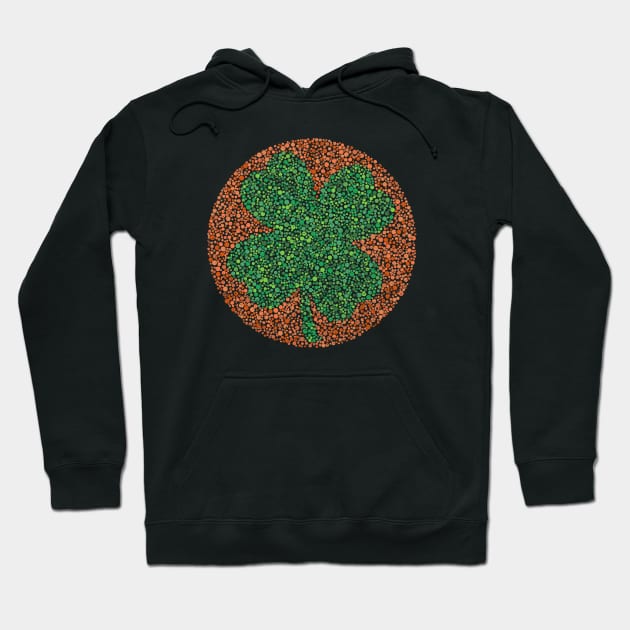 Color Blind Test Shamrock Hoodie by Roufxis